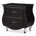Baxton Studio Erin Modern and Contemporary Black Faux Leather Upholstered Nightstand - BSOBBT3116-Black-NS