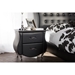 Baxton Studio Erin Modern and Contemporary Black Faux Leather Upholstered Nightstand - BSOBBT3116-Black-NS