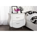 Baxton Studio Erin Modern and Contemporary White Faux Leather Upholstered Nightstand - BSOBBT3116-White-NS