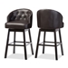Baxton Studio Avril Modern and Contemporary Brown Faux Leather Tufted Swivel Barstool with Nail heads Trim - BSOBBT5210A1-BS-Brown