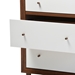 Baxton Studio Harlow Mid-century Modern Scandinavian Style White and Walnut Wood 6-drawer Storage Dresser - BSOFP-6781-Walnut/White