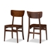 Baxton Studio Netherlands Mid-century Modern Scandinavian Style Dark Walnut Bent Wood Dining Side Chair - BSORT365-CHR