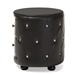 Baxton Studio Davina Hollywood Glamour Style Oval 2-drawer Black Faux Leather Upholstered Nightstand - BSOBBT3119-Black NS
