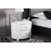Baxton Studio Davina Hollywood Glamour Style Oval 2-drawer White Faux Leather Upholstered Nightstand - BSOBBT3119-White NS