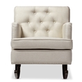 Baxton Studio Bethany Modern and Contemporary Light Beige Fabric Upholstered Button-tufted Rocking Chair
