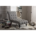 Baxton Studio Layla Mid-century Retro Modern Grey Fabric Upholstered Button-tufted Chaise Lounge - BSOBBT5211-Grey Chaise