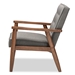 Baxton Studio Sorrento Mid-century Retro Modern Grey Fabric Upholstered Wooden Lounge Chair - BSOBBT8013-Grey Chair