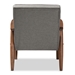 Baxton Studio Sorrento Mid-century Retro Modern Grey Fabric Upholstered Wooden Lounge Chair - BSOBBT8013-Grey Chair