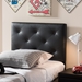 Baxton Studio Baltimore Modern and Contemporary Black Faux Leather Upholstered Twin Size Headboard - BSOBBT6431-Black-Twin HB