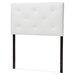 Baxton Studio Baltimore Modern and Contemporary White Faux Leather Upholstered Twin Size Headboard - BSOBBT6431-White-Twin HB