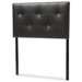 Baxton Studio Kirchem Modern and Contemporary Black Faux Leather Upholstered Twin Size Headboard - BSOBBT6432-Black-Twin HB