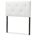 Baxton Studio Kirchem Modern and Contemporary White Faux Leather Upholstered Twin Size Headboard - BSOBBT6432-White-Twin HB