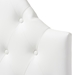 Baxton Studio Morris Modern and Contemporary White Faux Leather Upholstered Button-Tufted Scalloped Twin Size Headboard - BSOBBT6496-White-Twin HB