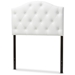 Baxton Studio Myra Modern and Contemporary White Faux Leather Upholstered Button-Tufted Scalloped Twin Size Headboard - BSOBBT6505-White-Twin HB