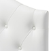 Baxton Studio Myra Modern and Contemporary White Faux Leather Upholstered Button-Tufted Scalloped Twin Size Headboard - BSOBBT6505-White-Twin HB