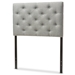 Baxton Studio Viviana Modern and Contemporary Grey Fabric Upholstered Button-Tufted Twin Size Headboard - BSOBBT6506-Grey-Twin HB