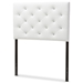 Baxton Studio Viviana Modern and Contemporary White Faux Leather Upholstered Button-Tufted Twin Size Headboard - BSOBBT6506-White-Twin HB