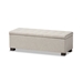Baxton Studio Roanoke Modern and Contemporary Beige Fabric Upholstered Grid-Tufting Storage Ottoman Bench