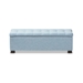 Baxton Studio Roanoke Modern and Contemporary Light Blue Fabric Upholstered Grid-Tufting Storage Ottoman Bench - BSOBBT3101-OTTO-Light Blue-H1217-21
