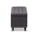 Baxton Studio Kaylee Modern Classic Dark Grey Fabric Upholstered Button-Tufting Storage Ottoman Bench - BSOBBT3137-OTTO-Dark Grey-H1217-20