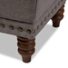 Baxton Studio Annabelle Modern and Contemporary Light Grey Fabric Upholstered Walnut Wood Finished Button-Tufted Storage Ottoman - BSO217-Light Grey