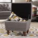 Baxton Studio Annabelle Modern and Contemporary Light Grey Fabric Upholstered Walnut Wood Finished Button-Tufted Storage Ottoman - BSO217-Light Grey