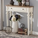 Baxton Studio Marquetterie French Provincial Style Weathered Oak and White Wash Distressed Finish Wood Two-Tone Console Table - BSOPRL16VM(AR)/M