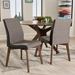 Baxton Studio Kimberly Mid-Century Modern Beige and Brown Fabric Dining Chair (Set of 2) - BSOKimberly-Brown/Dark-Brown-DC