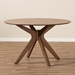 Baxton Studio Monte Mid-Century Modern Walnut Wood 47-Inch Round Dining Table - BSOMonte-Walnut-Round-DT