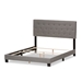 Baxton Studio Cassandra Modern and Contemporary Light Grey Fabric Upholstered King Size Bed - BSOCF8747-I-Light Grey-King