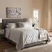Baxton Studio Cassandra Modern and Contemporary Light Grey Fabric Upholstered Queen Size Bed - BSOCF8747-I-Light Grey-Queen