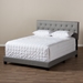 Baxton Studio Cassandra Modern and Contemporary Light Grey Fabric Upholstered Queen Size Bed - BSOCF8747-I-Light Grey-Queen