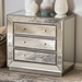Baxton Studio Edeline Hollywood Regency Glamour Style Mirrored 3-Drawer Cabinet - BSORXF-679