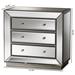 Baxton Studio Edeline Hollywood Regency Glamour Style Mirrored 3-Drawer Cabinet - BSORXF-679