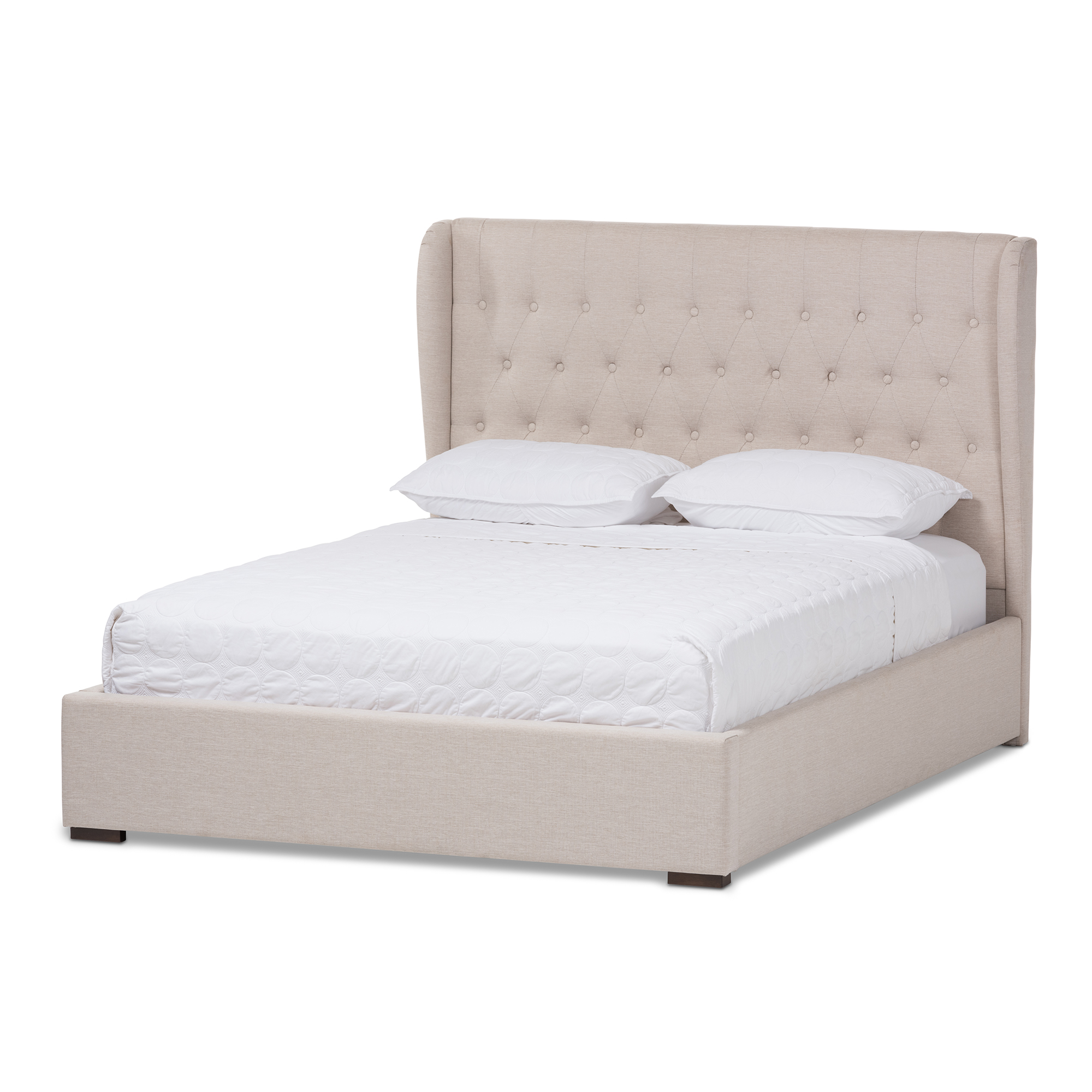 Baxton Studio Penelope Modern And, Baxton Studio Bianca Queen Platform Bed With Tufted Headboard In White