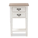 Baxton Studio Dauphine Provincial Style Weathered Oak and White Wash Distressed Finish Wood Nightstand - BSOCHR20VM/M B-C
