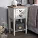 Baxton Studio Dauphine Provincial Style Weathered Oak and White Wash Distressed Finish Wood Nightstand - BSOCHR20VM/M B-C