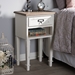 Baxton Studio Dauphine Provincial Style Weathered Oak and White Wash Distressed Finish Wood Nightstand - BSOCHR6VM/M B-CA