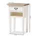 Baxton Studio Dauphine Provincial Style Weathered Oak and White Wash Distressed Finish Wood Nightstand - BSOCHR6VM/M B-CA