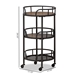 Baxton Studio Bristol Rustic Industrial Style Metal and Wood Mobile Serving Cart - BSOYLX-9052