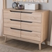 Baxton Studio Fella Mid-Century Modern Two-Tone Oak and Grey Wood 6-Drawer Dresser - BSOFLDT00805-Hana Oak/Dark Grey-Dresser