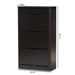 Baxton Studio Cayla Modern and Contemporary Black Wood Shoe Cabinet - BSOSESC214-Black-Shoe Cabinet
