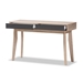Baxton Studio Fella Mid-Century Modern 2-Drawer Oak and Grey Wood Study Desk - BSOSESD609-Hana Oak/Dark Grey-Desk