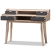 Baxton Studio Fella Mid-Century Modern 4-Drawer Oak and Grey Wood Study Desk - BSOSESD610-Hana Oak/Dark Grey-Desk