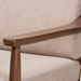 Baxton Studio Venza Mid-Century Modern Walnut Wood Light Brown Fabric Upholstered 2-Seater Loveseat - BSOVenza-Brown/Walnut Brown-LS
