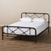 Baxton Studio Beatrice Modern and Contemporary Stippled Black Bronze Finished Metal Queen Size Platform Bed - BSOTS-Beatrice-Black-Queen-Without-Gold