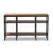 Baxton Studio Caribou Rustic Industrial Style Oak Brown Finished Wood and Black Finished Metal Console Table - BSOYLX-0005-ST