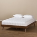 Baxton Studio Jacob Mid-Century Modern Walnut Brown Finished Solid Wood King Size Bed Frame - BSOJacob-Ash Walnut-King