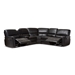 Baxton Studio Amaris Modern and Contemporary Black Bonded Leather 5-Piece Power Reclining Sectional Sofa with USB Ports - BSORX033A-Black-SF