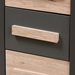 Baxton Studio Pandora Modern and Contemporary Dark Grey and Light Brown Two-Tone 4-Drawer Storage Cabinet - BSOFC940012-Dark Grey/White Oak